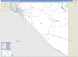 El Paso Metro Area Wall Map Basic Style 2026